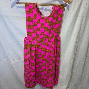 Design House Funky Pink Green Cherry Print Retro Pinafore